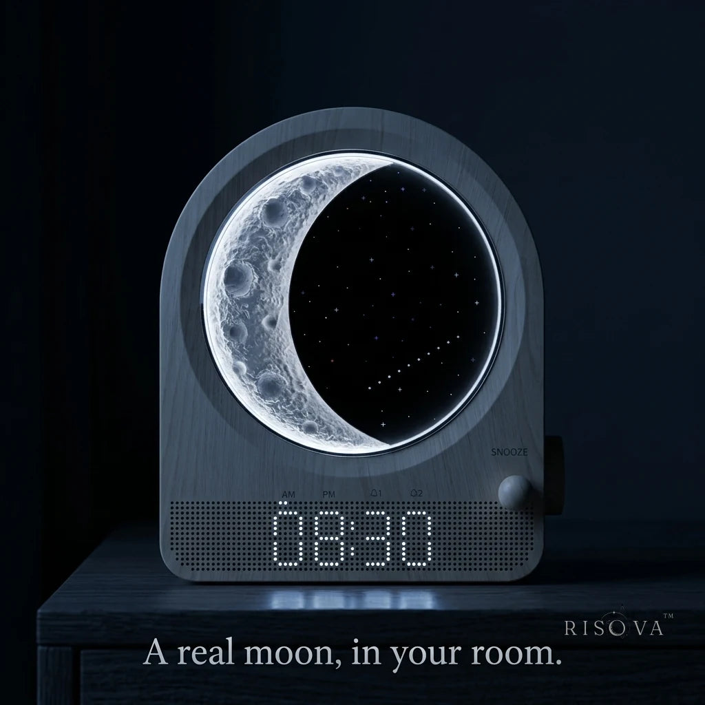 Risova Sunrise Alarm Clock + 3D Moon Lamp | Wake-Up Light